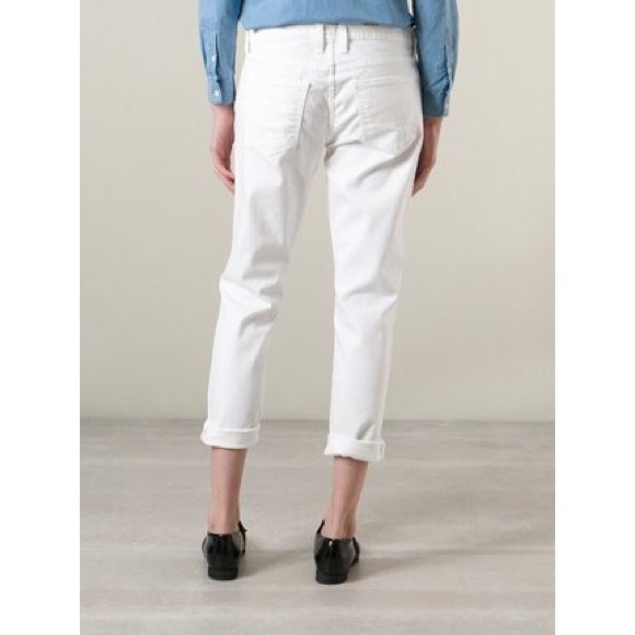 Current/Elliott Denim - Current/Elliot White Crop Boyfriend Jeans